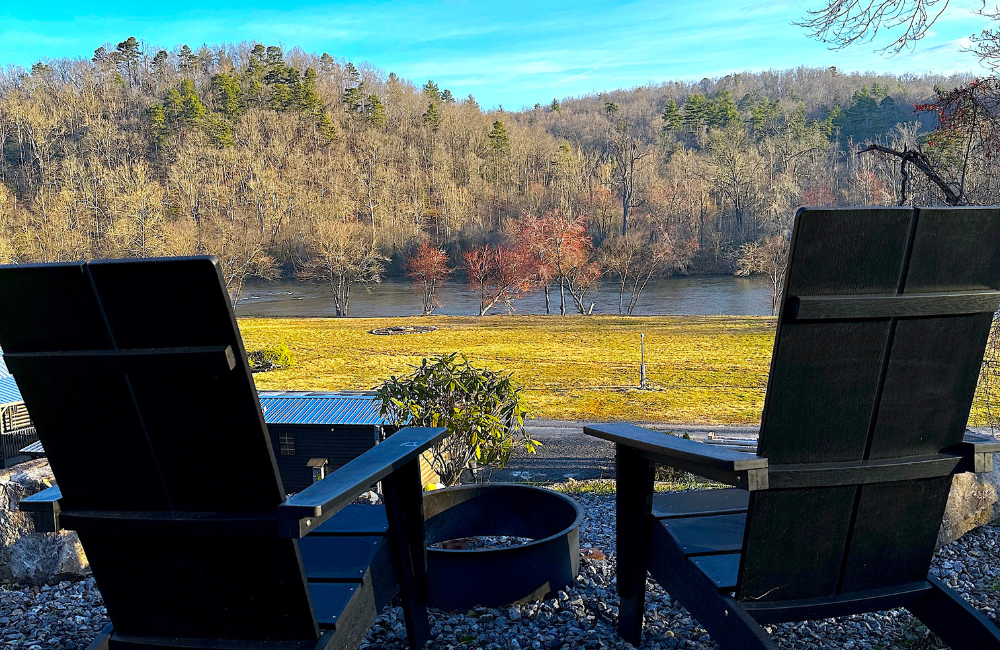 Asheville River Cabins adirondack chairs